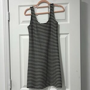 Madewell Effortless Striped Tank Dress Size XXS Black‎ White Sleeveless Cotton